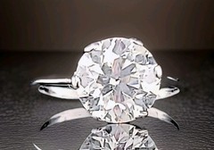 Vintage Platinum Engagement Ring 3.34CT. Natural Old Euro Cut Round Diamond