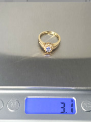 Vintage 10K Yellow Gold Tanzanite & .9 CT Diamond Ring Lot Sz ~7