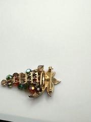 Vintage Gold-Tone Flower Brooch With Colorful Faceted Beads & Secure Pin Clasp