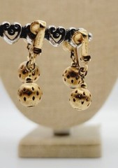 NAPIER Filigree Ball Earrings Clip On Dangle Vintage 1.25 in