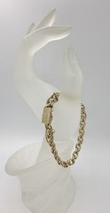 12K Gold Filled Vintage Double Link Charm Bracelet With Safety Chain 7.5in.