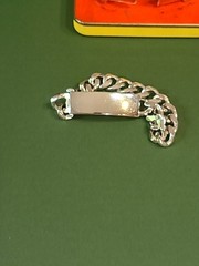 Vintage ELCO Nickel Silver ID Curb Chain Bracelet MCM Engravable NO NAME