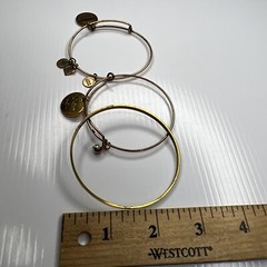 H1 Lot Gold brass Alex and ani young strong love bangles Boho Retro bracelets