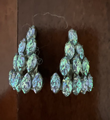 VTG. MCM BLUE AURORA BOREALIS RHINESTONE & ART GLASS NECKLACE & EARRING SET