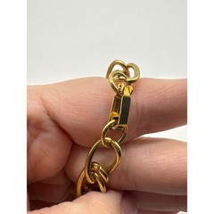 Vintage Gold Tone Chunky Curb Link Bracelet Fold-over Clasp 7.5 Inch