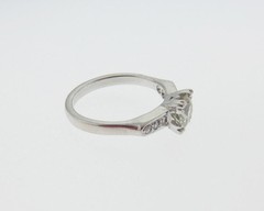 Vintage Estate 0.80ct Genuine Diamonds Old Cut 14k White Gold Engagement Ring