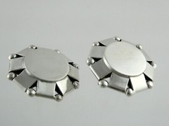 Vintage Pat Areias Sterling Silver Octagon Clip on Earrings 33.3g 1.25 Inches