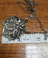 925 Antique Signed Anita Maria Medusa Necklace 18 Inches