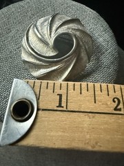 Vintage Silver Brushed Matte Brooch Lapel Scarf Pin Swirl Modernist Deco Career