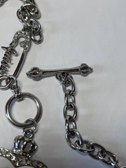 Vintage Juicy Couture Heart Pendant Necklace Y2K Rhinestone Enamel Chain 60cm