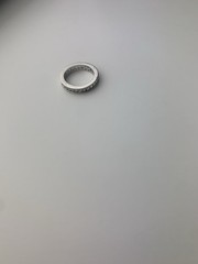 Sterling Silver Cubic Zirconia Baguette Eternity Band Ring Size 7