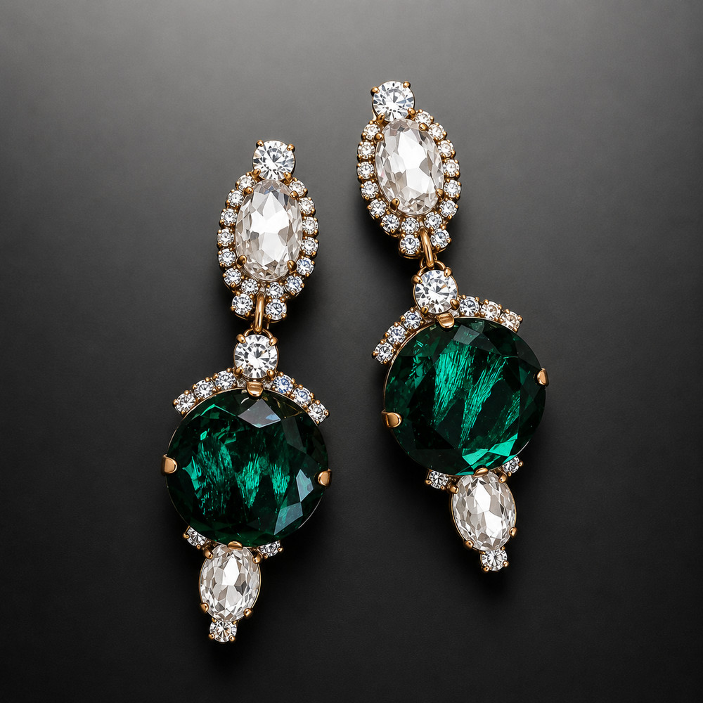 Luxury Rhinestone Long Dangling Clip-On Earrings – FREE SHIPPING