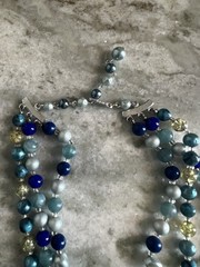 Vintage Mid Century Japan Multi Strand Beaded Statement Necklace