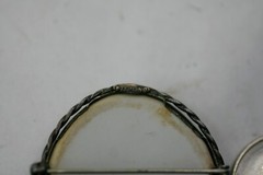 Limoges PORTRAIT brooch made in France STERLING FRAME A33