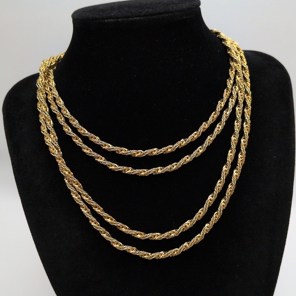 Napier Signed 1/20 12k GF Gold Filled Extra Long Twist Rope Chain 58.5in 42.37g
