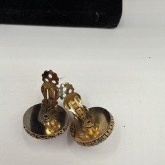 Vtg. Aurora Borealis Crystals Cluster Stud Style Clip-On Earrings