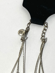 Vintage Liz Claiborne Signed LC Multi Strand Beaded Necklace Silver Tone Y2K