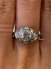 2Ct Round Cut Bezal Set Lab-Created Diamond Engagement Ring 14k White Gold Over