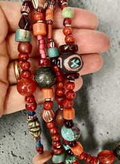 Late 1970s Vintage Boho Tribal Look Handmade Layered Multi Strand Bead Necklace