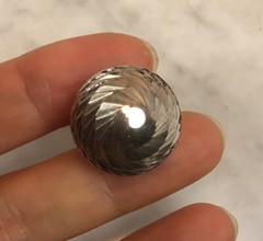 VTG Sterling Silver Etched Jingle Ball Pendant Mexico