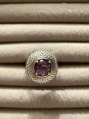 Vintage Ross-Simons Amethyst In Sterling Silver Dome Statement Ring Size 8