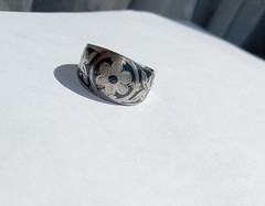 Vintage Beautiful Ring With niello Cupronickel USSR times Women’s Jewelry size 8