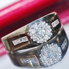 18k yellow gold ring 0.70ct natural diamond sz 11.75 vintage handmade 8.85g