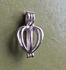Silver Tone Heart Cage Hinged Pendant 1/2″ Fashion Jewelry