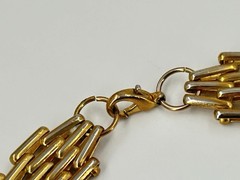 Vintage Egyptian Revival Gold Tone Choker Necklace 18 Inch