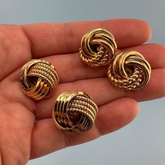 Vintage Twist Knot Clip On Earrings Lot Gold Silver Tone Textured Some Signed