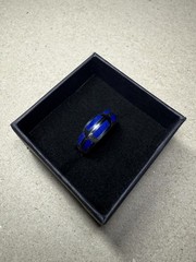 Stunning Vintage High Polish Flush Lapis Lazuli Blue Gemstone Ring Sz 7