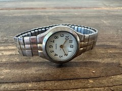 Wristwatch Watch Quartz WS21B PC21 White Face MZ Berger Japan 373A Vintage
