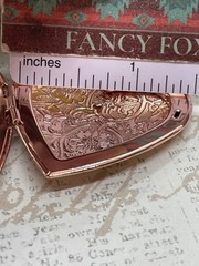 Fancy ROSE Gold Heart Locket Photo Pink Victorian Anniversary Wedding Necklace