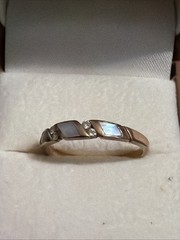 Mother of Pearl Ring Set In 14K Rose Gold 0.06 Carat Diamond