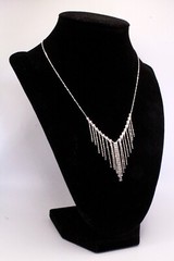 Exquisite Contemporary Sterling Silver Drop Waterfall Necklace Earrings Set