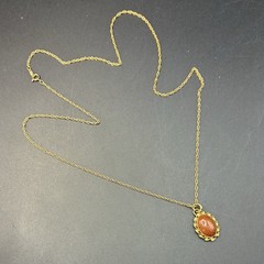 Vintage 12k Yellow Gold Filled Goldstone Pendant Necklace. Goes With Everything