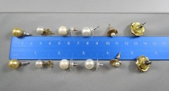 Retro Modern Varying Studs Styles w Faux Pearls LOT 6 Post Pierced Earrings 195L
