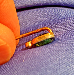 EARTH MINED Demantoid Deco Original Gatsby era Antique Platinum 14K Pin Signed