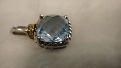 Vintage Antique Estate Jewelry 14K Gold Sterling Silver Blue Stone Pendant Charm