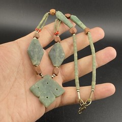 Beautifully Designed With Elegance And Fine Art Work Afghan Jade Unique Necklace