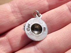 Vintage Designer WW Sterling Silver Flower Hat Charm or Pendant 925 3.3g .75 In