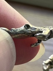 Vintage Sterling Silver Marcasite Articulated Alligator Link Bracelet