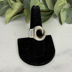 Vintage Taxco Sterling Silver Wave Ring Mexico Modernist Abstract Heavy 22 Grams
