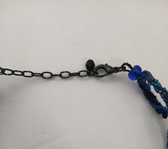 Vintage Czech Republic Choker Necklace Blue Beads Infinity 90s Y2K