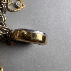 Vintage Kirks Folly Charm Bracelet Watch Angels Hearts Works! AS IS q3z