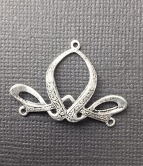 26224 – 1-1/4″ x 3/4″ Victorian Ornate Jewelry Connector Silver Ox