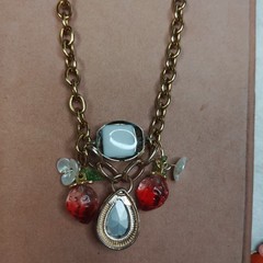 Artisan Repurposed Glass Charm Bracelet Or “15 Necklace Whimsical Steampunk