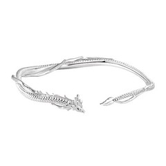 Vintage Handmade 925 Sterling Silver Dragon Bracelet Hand Bangle