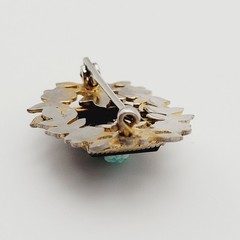 Nouveau Peking Glass Floral Victorian Mourning Brooch Style 1930s Vintage Brooch