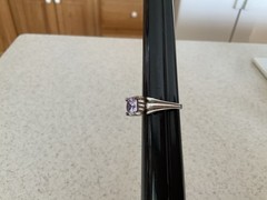 Sterling Silver Ring Size 8.25 Band with Purple Stone Amethyst?
